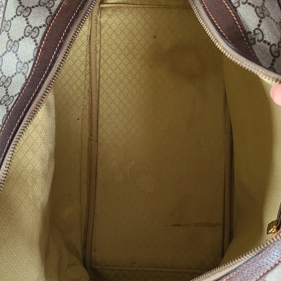 GUCCI suitcase oversized large travel satchel vintage, GG logo RARE original key - Picture 11 of 14